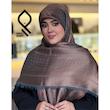 روسری نخ ابریشم ژاکارد لمه دار طرح پانیسا RZHPA11