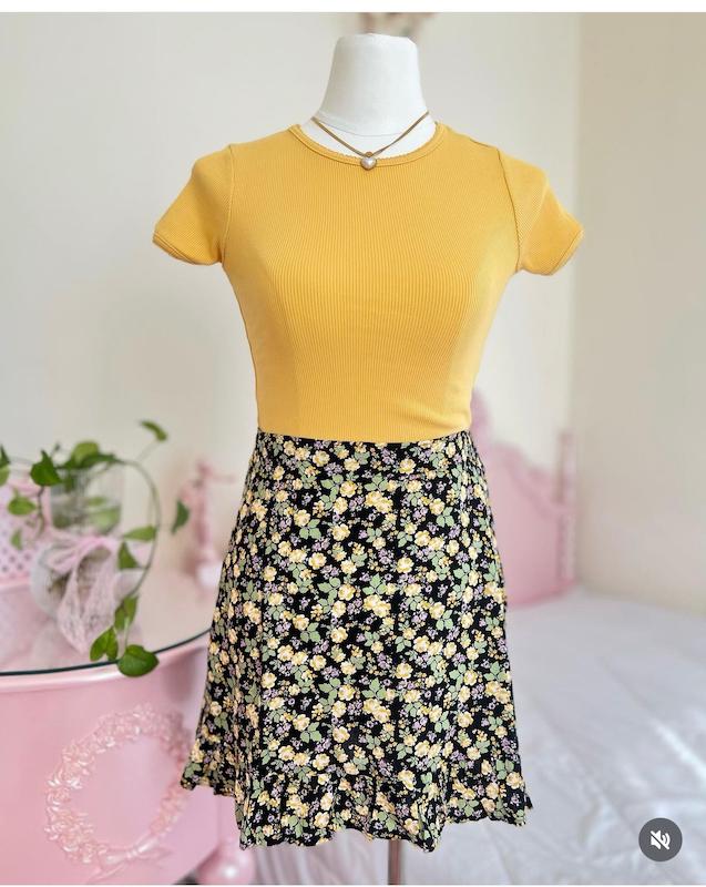 ‌دامن گلدار لیمو 🍋💛🍰