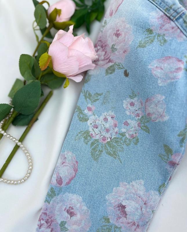 کت جین کلاسیک گلدار🌸✨