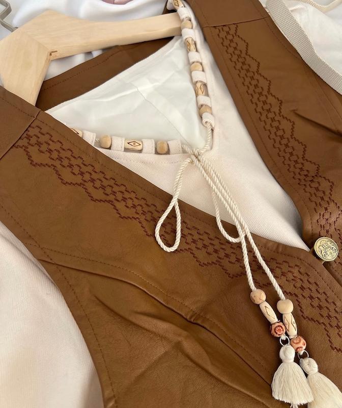 پیراهن و جلیقه چرم✨