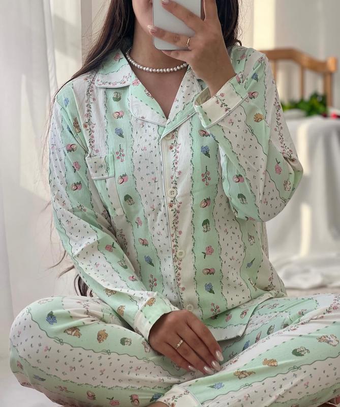 لباس خواب مرزعه توت فرنگی🧺🍓🐇