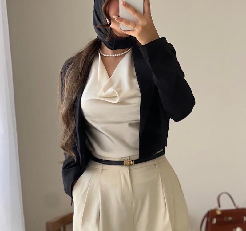 تاپ ساتن ابریشمی✨🤍
