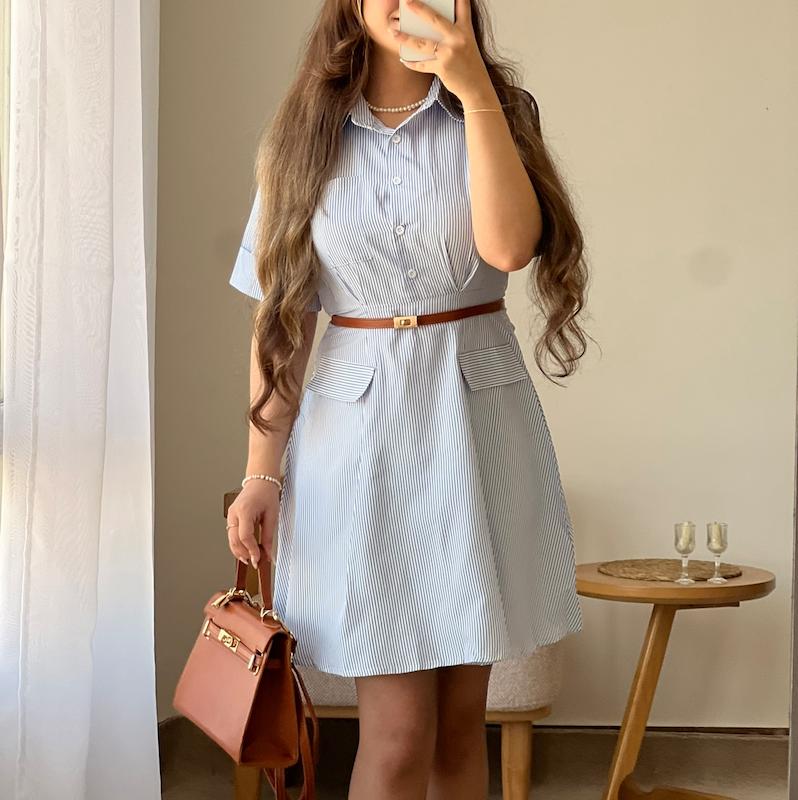 پیراهن ابی راه راه
