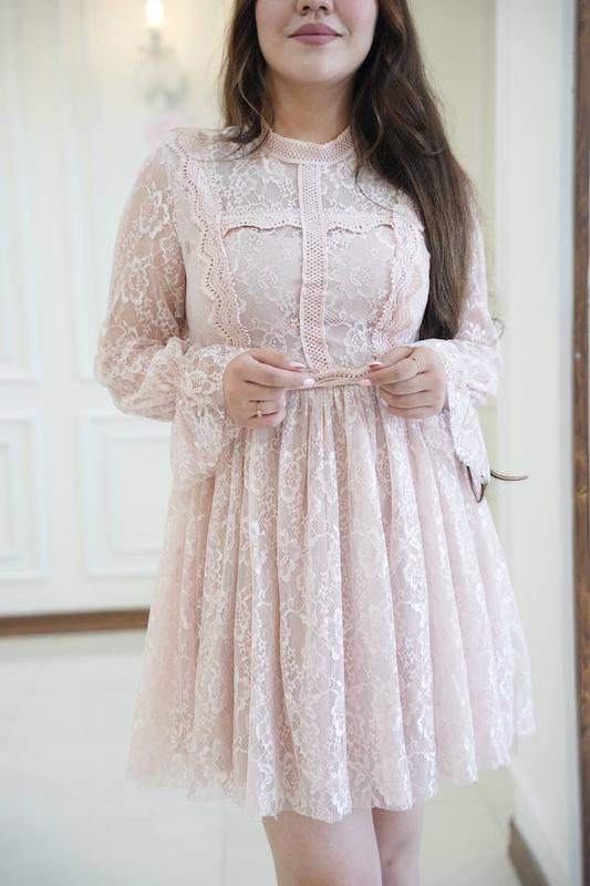 پیراهن گیپور عروسکی صورتی🌸