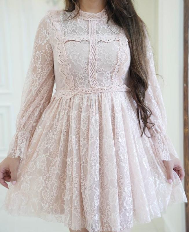 پیراهن گیپور عروسکی صورتی🌸