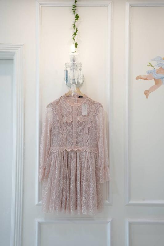 پیراهن گیپور عروسکی صورتی🌸