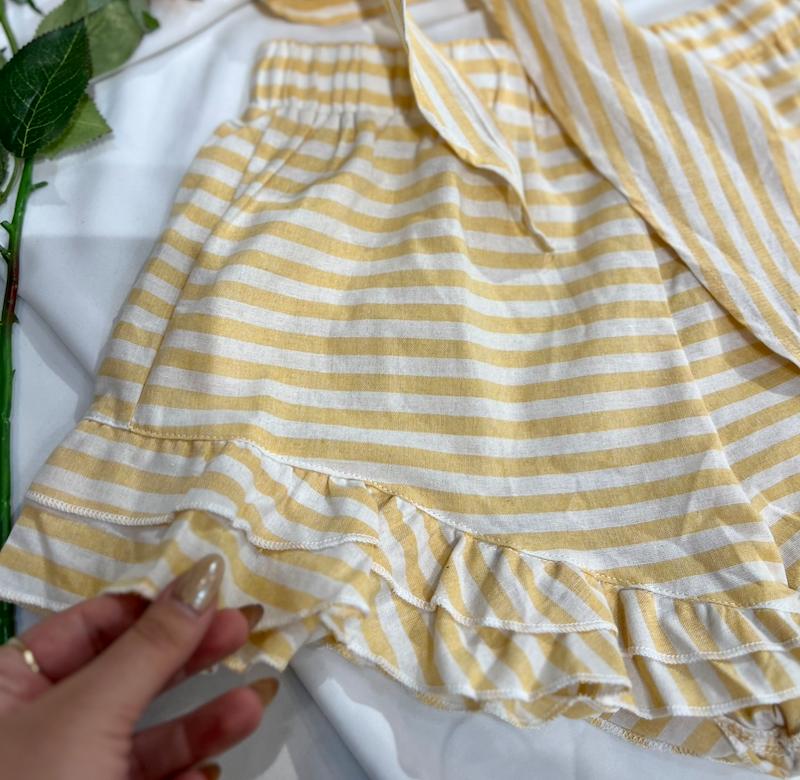 ست کراپ و شورتک لینن🍋