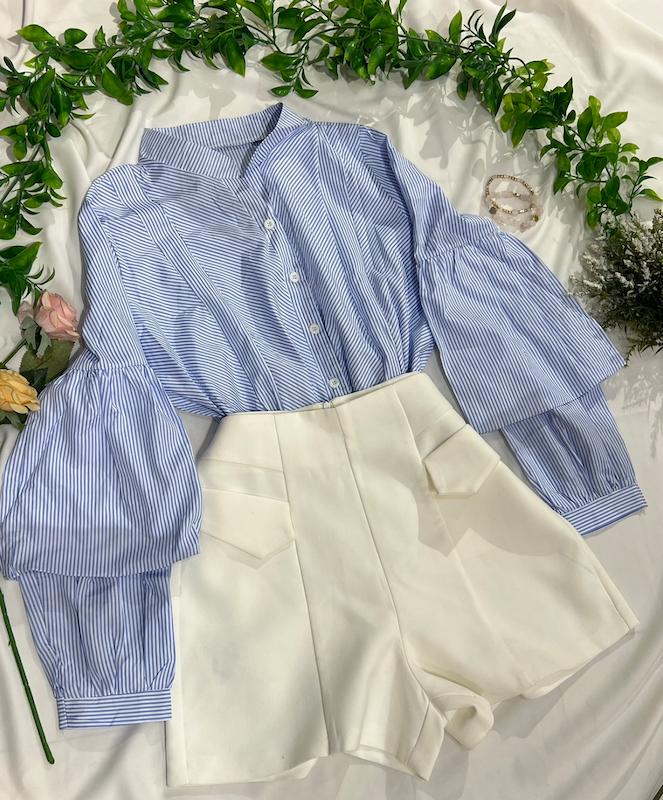 شومیز ابی راه راه