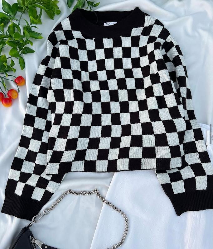 بافت شطرنجی h&m