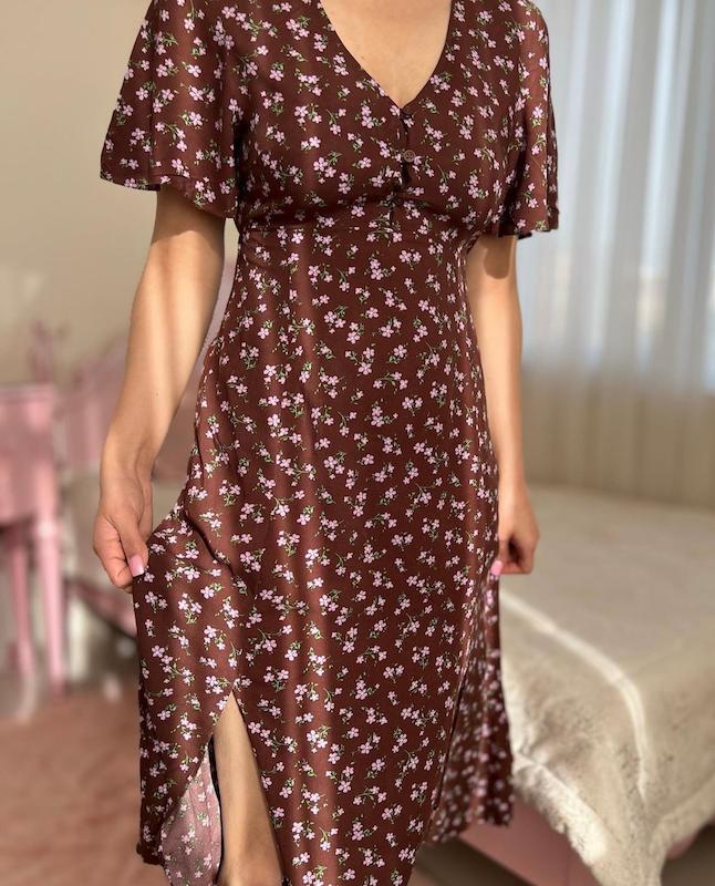 پیراهن دشت شقایق قهوه ای🎻🌸