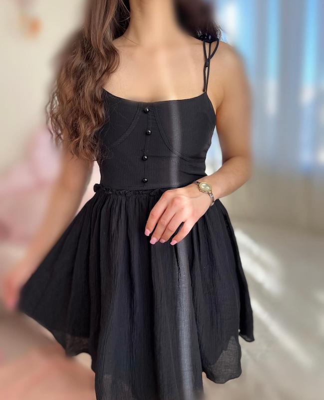 پیراهن عروسکی سفید و مشکی