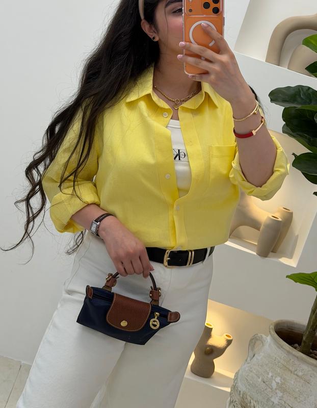 شومیز لینن لیمویی