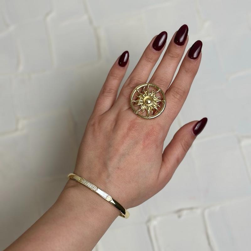 انگشتر خورشید ورشو طلایی