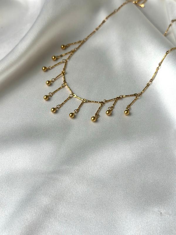 گردنبند آویز توپی طلایی