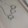 گردنبند نقره‌ای سه حلقه