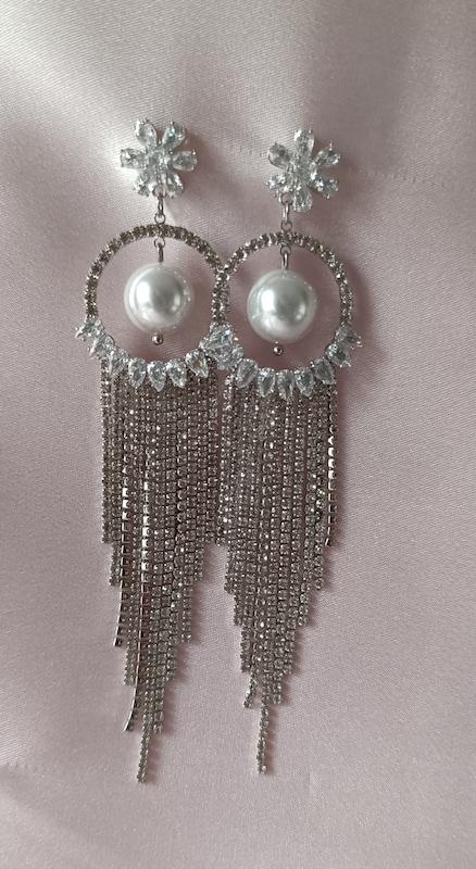 گوشواره جواهر آویز تنیسی