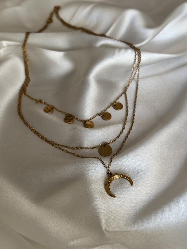 گردنبند  سه ردیفه ماه