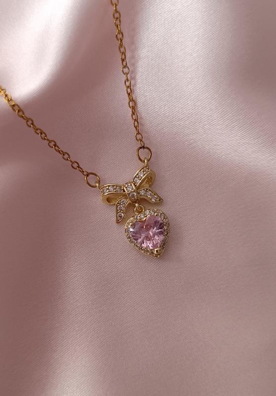 گردنبند قلب و پاپیون ژوپینگ