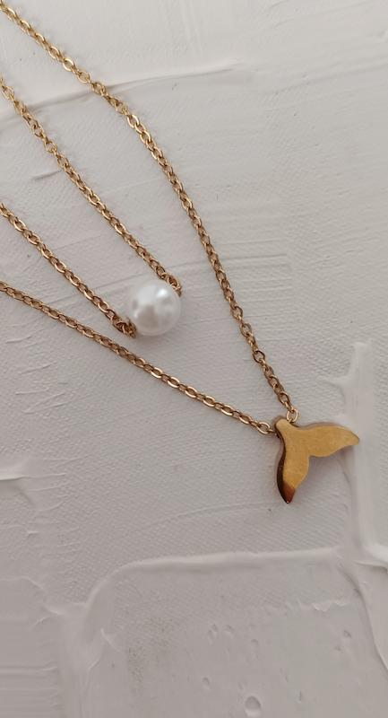 گردنبند دو ردیفه وال و مروارید