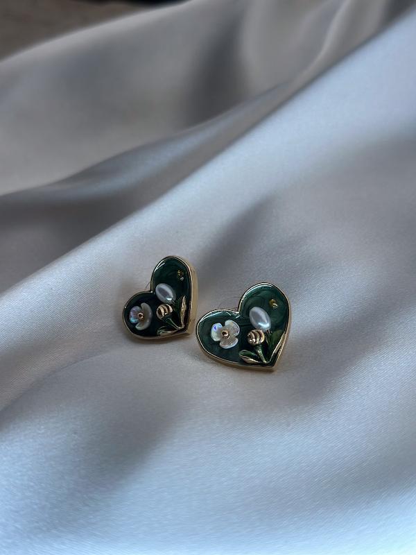 گوشواره میناکاری قلب