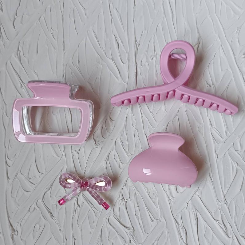 ست کلیپس‌ صورتی ۴ تایی 