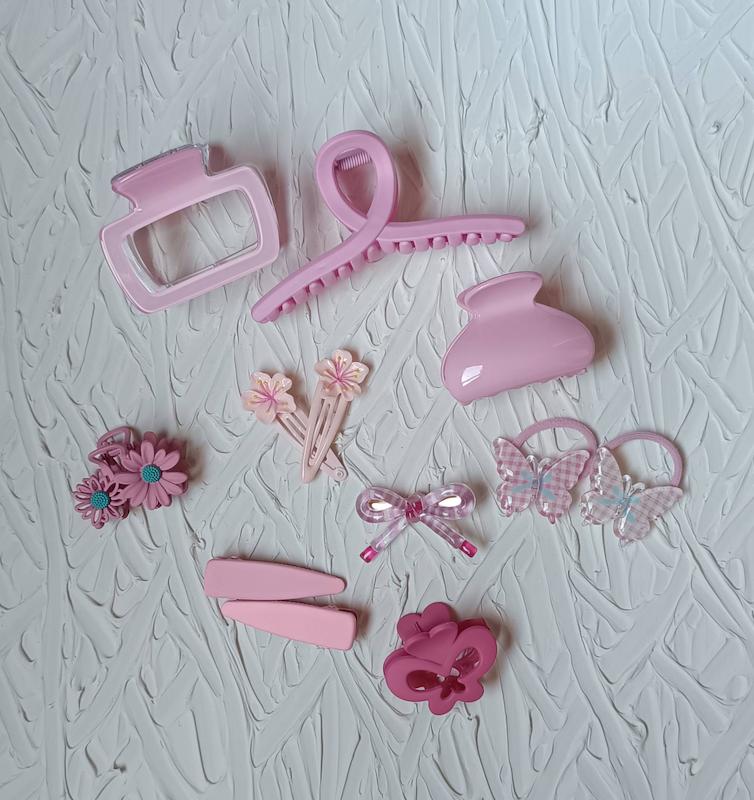 ست کلیپس‌ صورتی ۱۱ تیکه