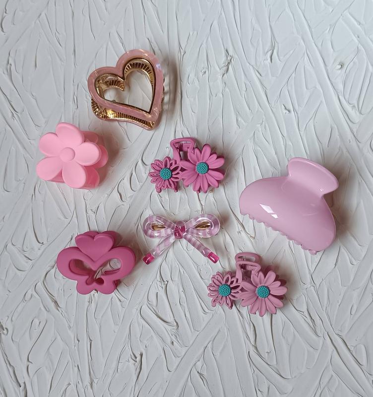 ست کلیپس صورتی۷ تیکه