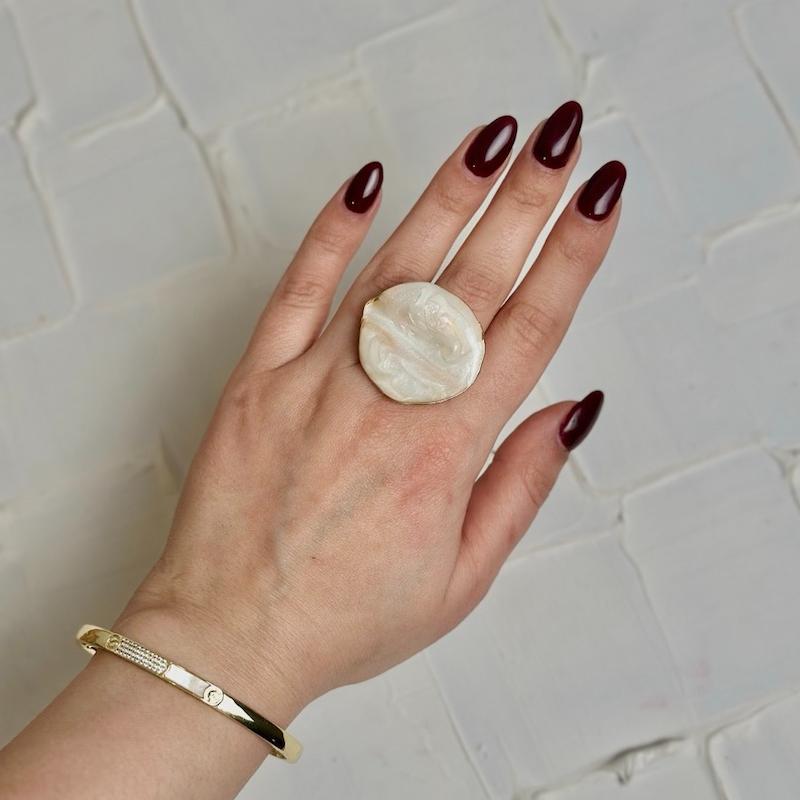 انگشتر سنگ دایره دفرمه