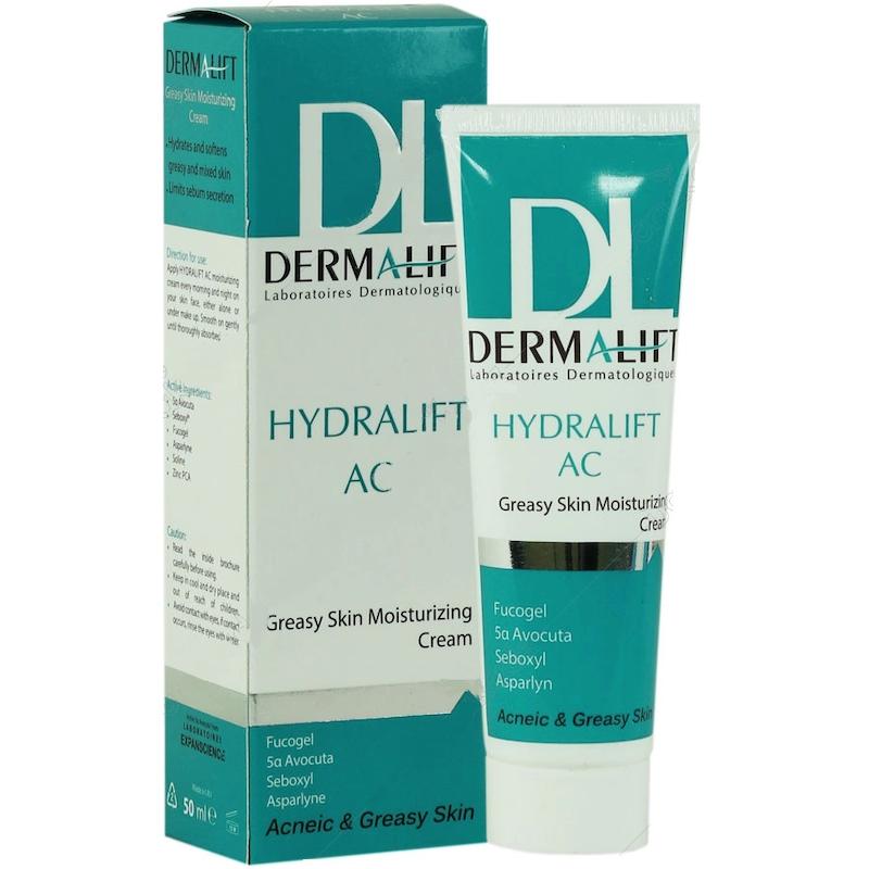 کرم مرطوب کننده پوست درمالیفت هیدرالیفت ای سی HYDRALIFT AC، مناسب پوست های چرب و مستعد آکنه، حجم30میلی لیتر