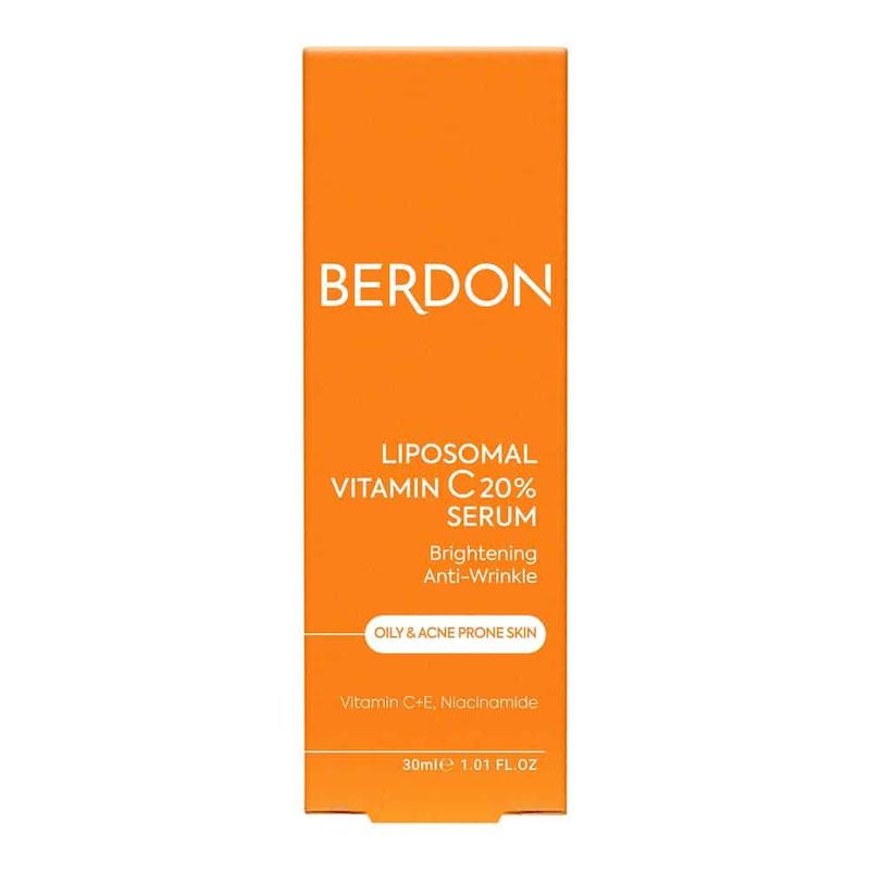 سرم ویتامین سی20% لیپوزومال بردون BERDON، مناسب پوست چرب و آکنه ای، حجم30میلی لیتر
