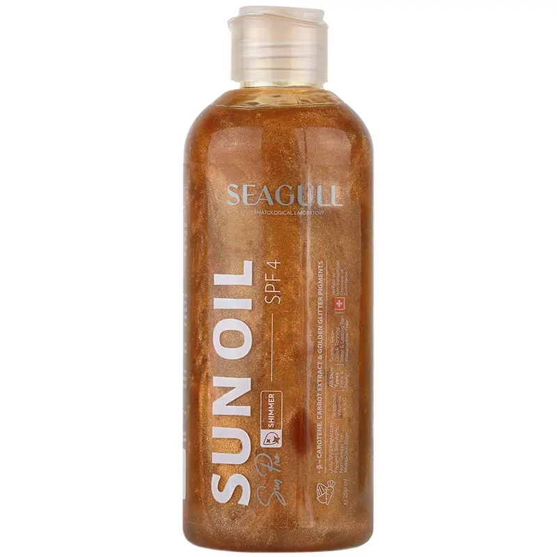 روغن برنزه کننده و ویتامینه اکلیلی SPF4 سی گل SEAGULL، مناسب انواع پوست، حجم250میلی لیتر