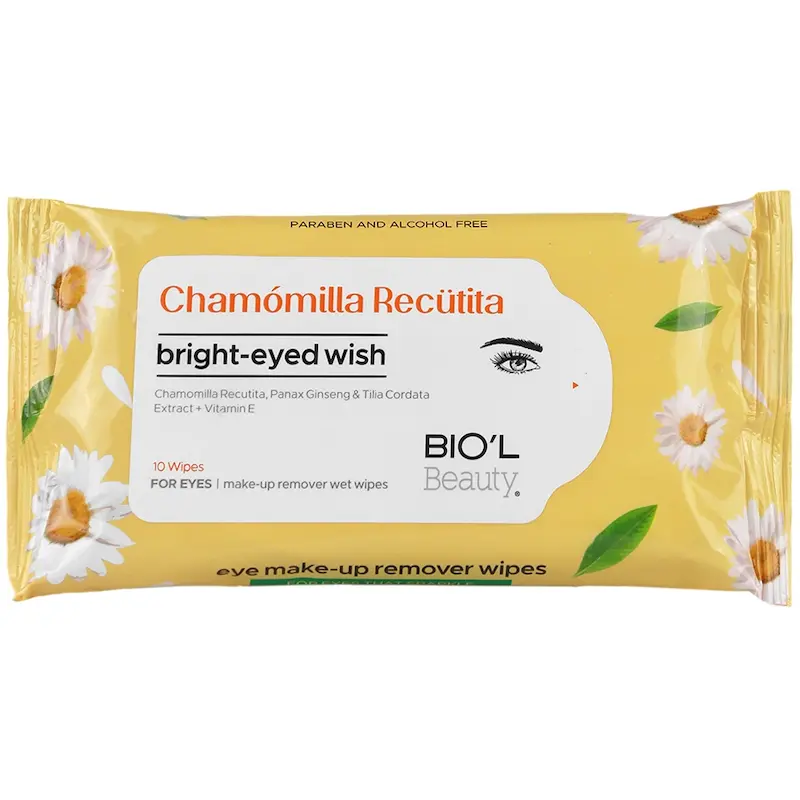 دستمال مرطوب پاک کننده آرایش دور چشم بیول Chamomilla Recutita ، مناسب برای اطراف چشم، بسته 10 عددی