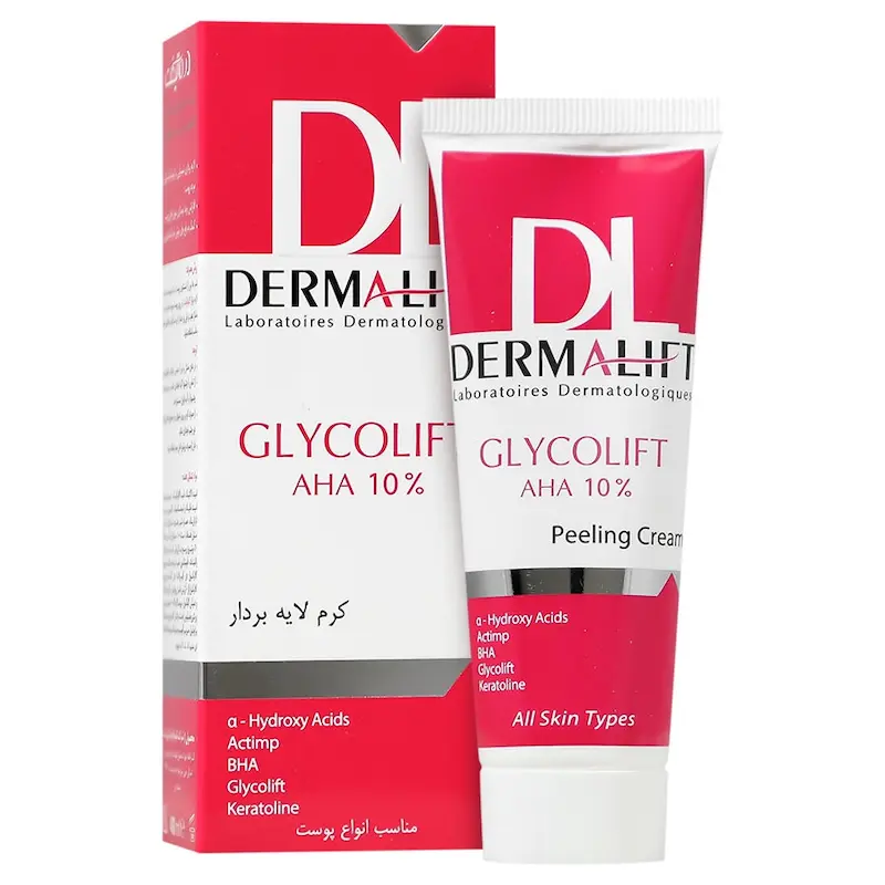 کرم لایه بردار صورت درمالیفت GLYCOLIFT، مناسب انواع پوست، حجم40میلی لیتر