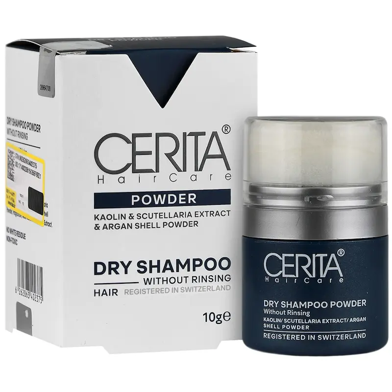 شامپو خشک پودری سریتا DRY SHAMPOO، بدون نیاز به آبکشی، حجم 10 میلی گرم