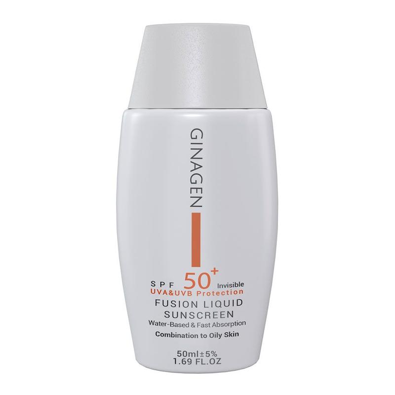 کرم ضدآفتاب ژیناژن GINAGEN +SPF50، مناسب پوست چرب و مختلط، بی رنگ، 50میلی لیتر