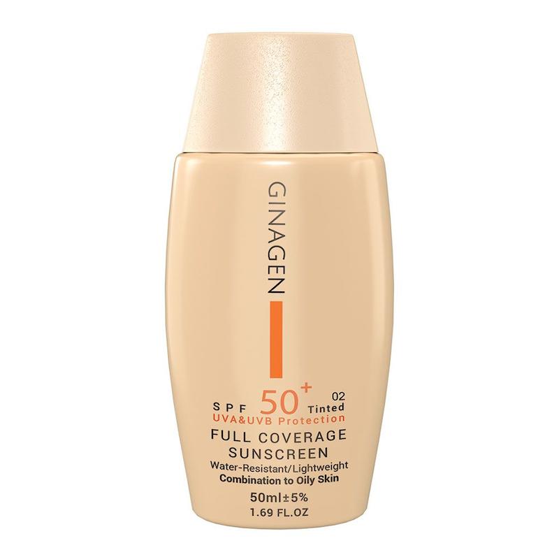 کرم ضدآفتاب ژیناژن - +SPF50 - بژ طبیعی شماره 2 - مناسب پوست چرب و مختلط - 50میل