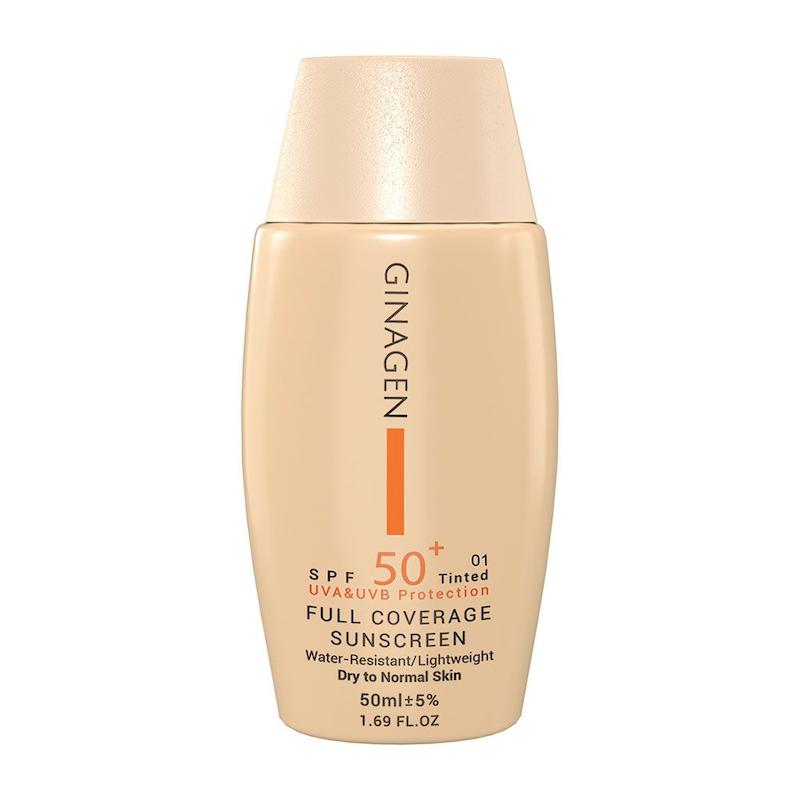 کرم ضدآفتاب ژیناژن - +SPF50 - بژ روشن شماره 1 - مناسب خشک و نرمال - 50میل