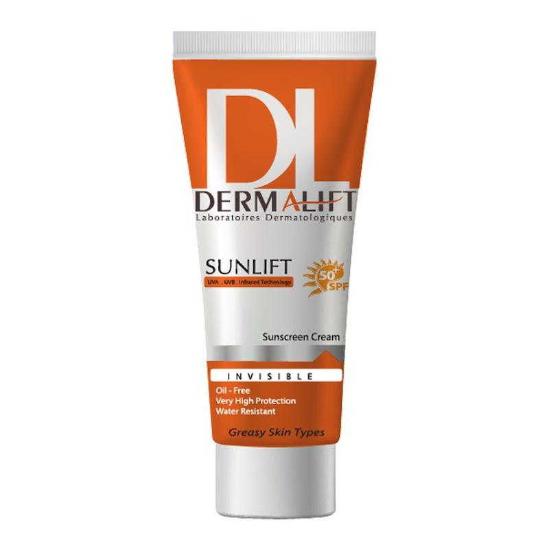 کرم ضدآفتاب بی رنگ درمالیفت +SUNLIFT SPF50 ، مناسب پوست چرب و مختلط، حجم 40 میلی لیتر