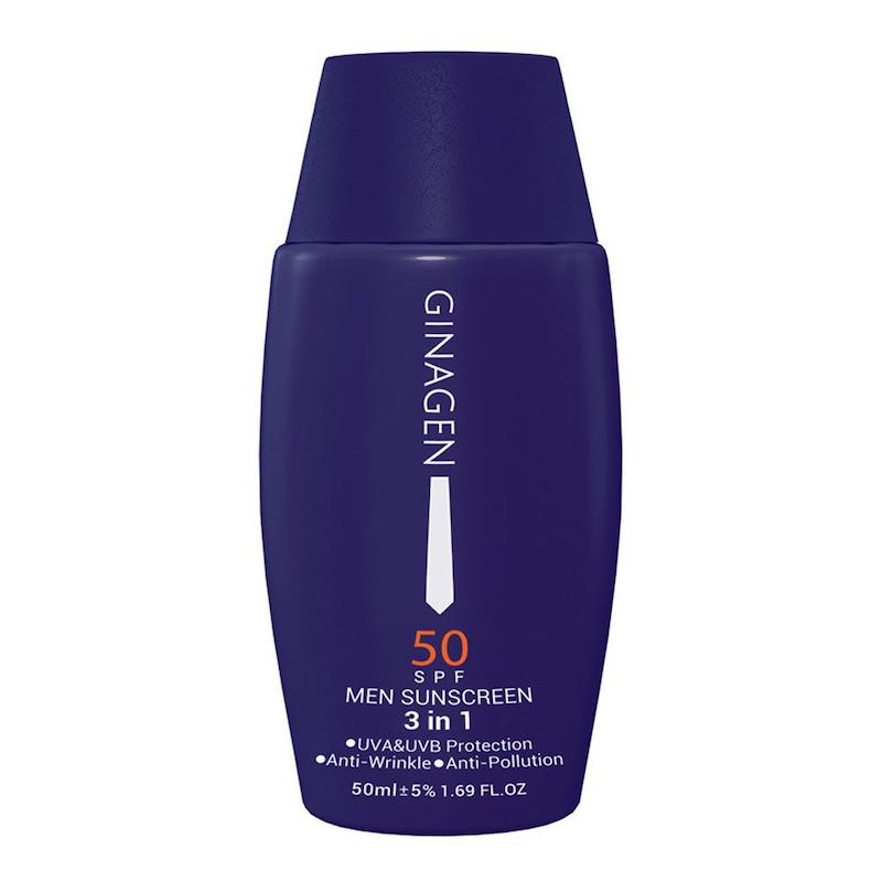 کرم ضدآفتاب آقایان ژیناژنGINAGEN SPF50، ضدچروک،غیرکومدوژنیک،محافظت کامل، حجم 50 میلی لیتر