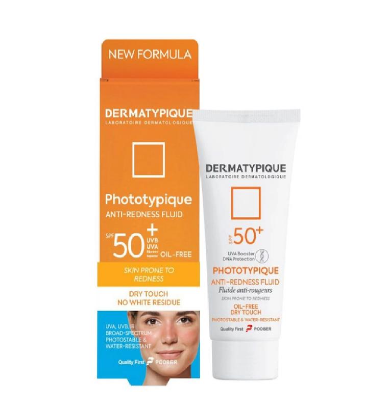 فلوئید ضدآفتاب درماتیپیک - فاقد رنگ - پوست قرمز و حساس - فاقد چربی - +SPF50 - فتوتیپیک