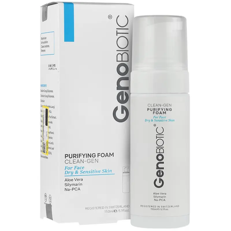 فوم شست وشوی صورت ژنوبایوتیک GenoBiotic مناسب پوست های خشک و حساس