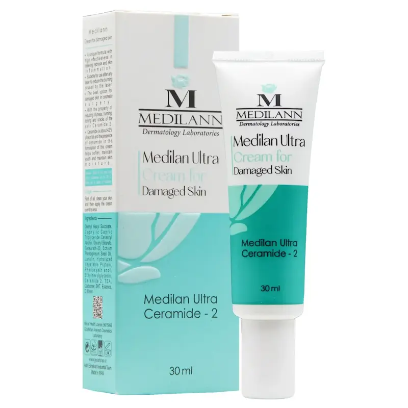 کرم ترمیم کننده مدیلن مدل Ultra Ceramide - 2 ، مناسب پوست های آسیب دیده، حجم30میل