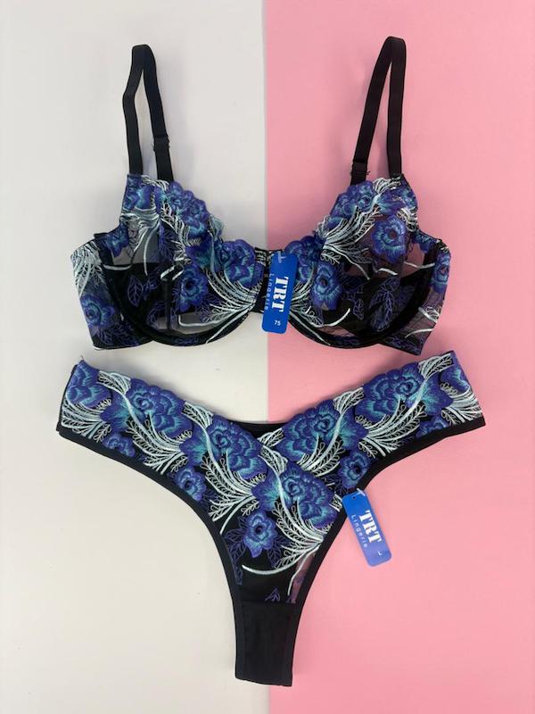 ست دانتل فنردار ابی گل درشت