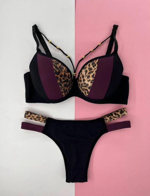 ست اسفنجی پلنگی هارنس دار لایه نازک