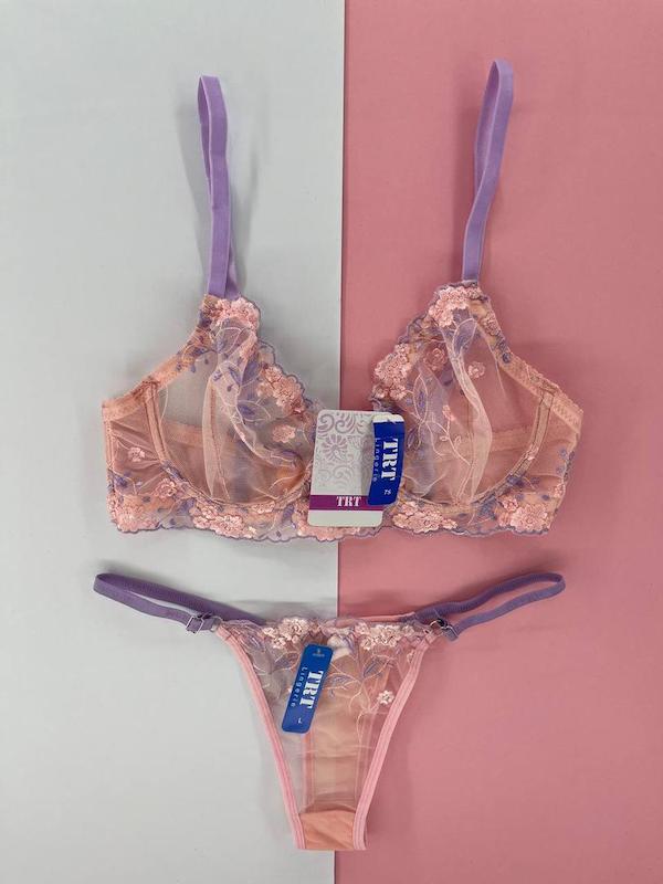 ست توری فنردار گل بنفش