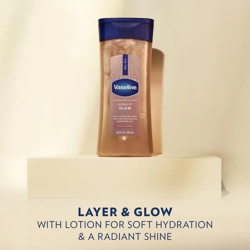 روغن بدن ژله ای شاین دار وازلین vaseline sunlit glow