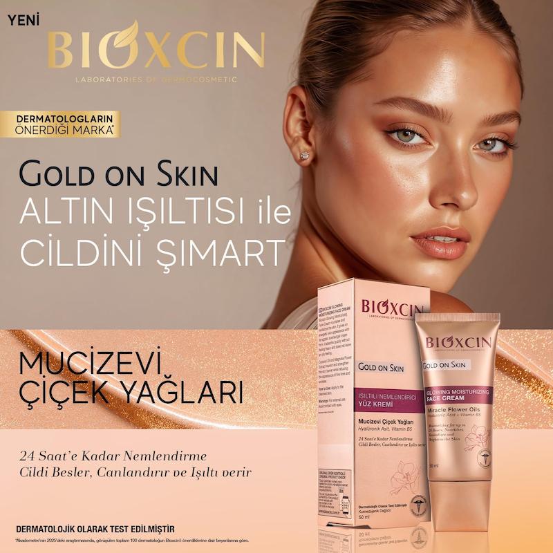 کرم درخشان کننده و مرطوب کننده صورت بیوکسین Bioxcin مدل Gold On Skin 