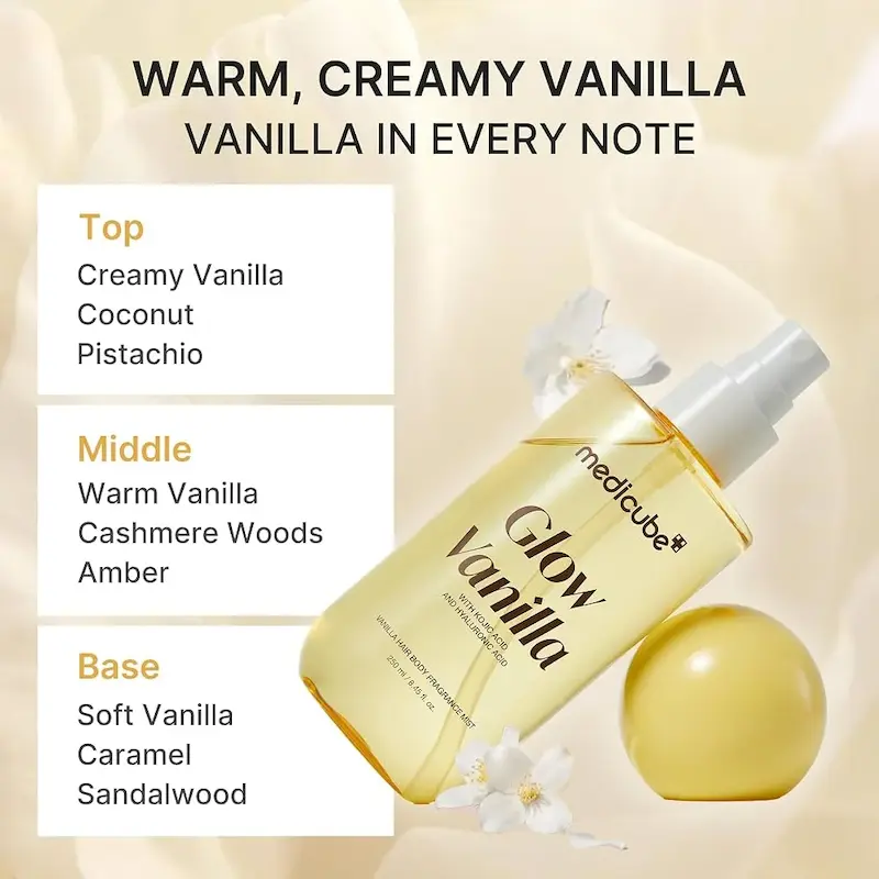 میست مو و بدن مدی کیوب Glow Vanilla