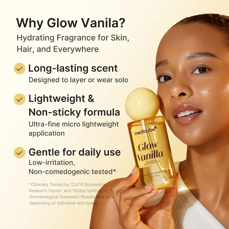 میست مو و بدن مدی کیوب Glow Vanilla