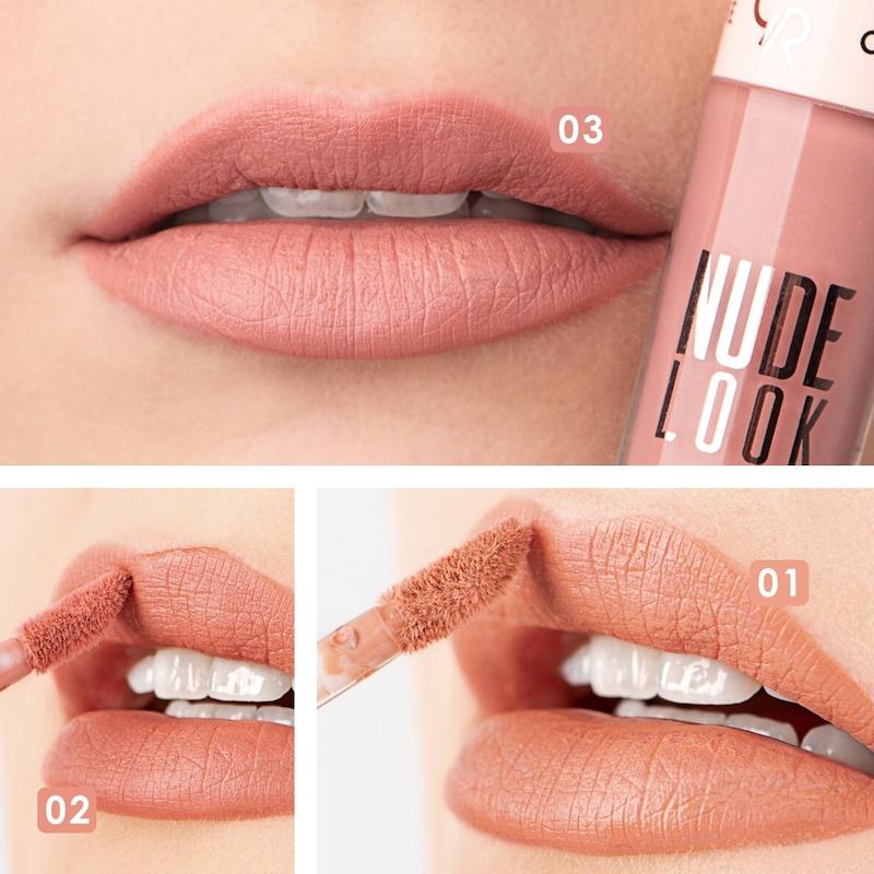 ٰرژلب مایع و مات گلدن رز مدل نود لوک Nud look